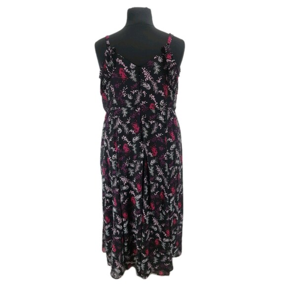 LANE BRYANT Women Plus Sz 22 Floral Sheer Ruffle Maxi Dress Spaghetti Strap 20NA - Picture 3 of 6